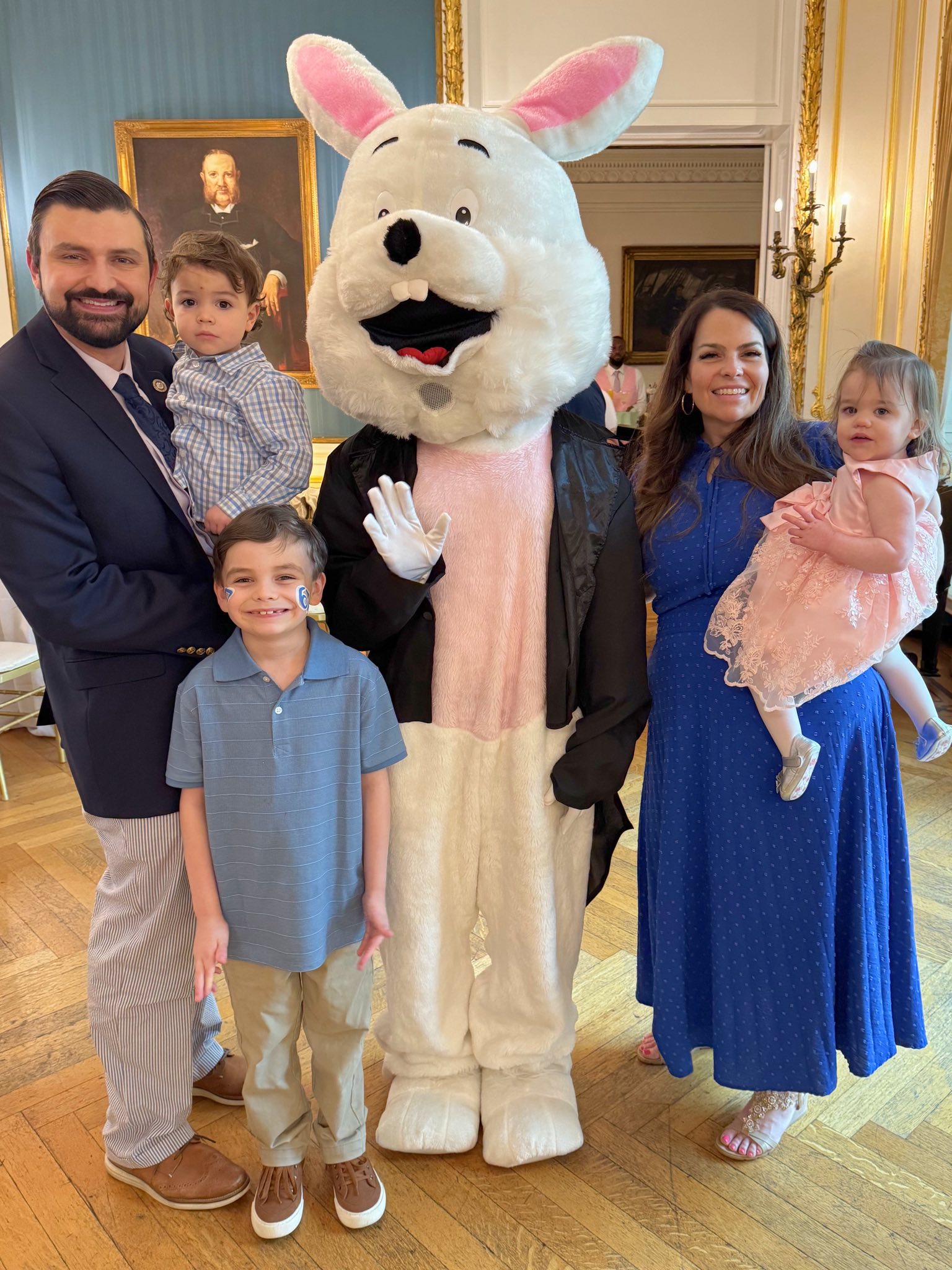 The Nawrocki family at a community event