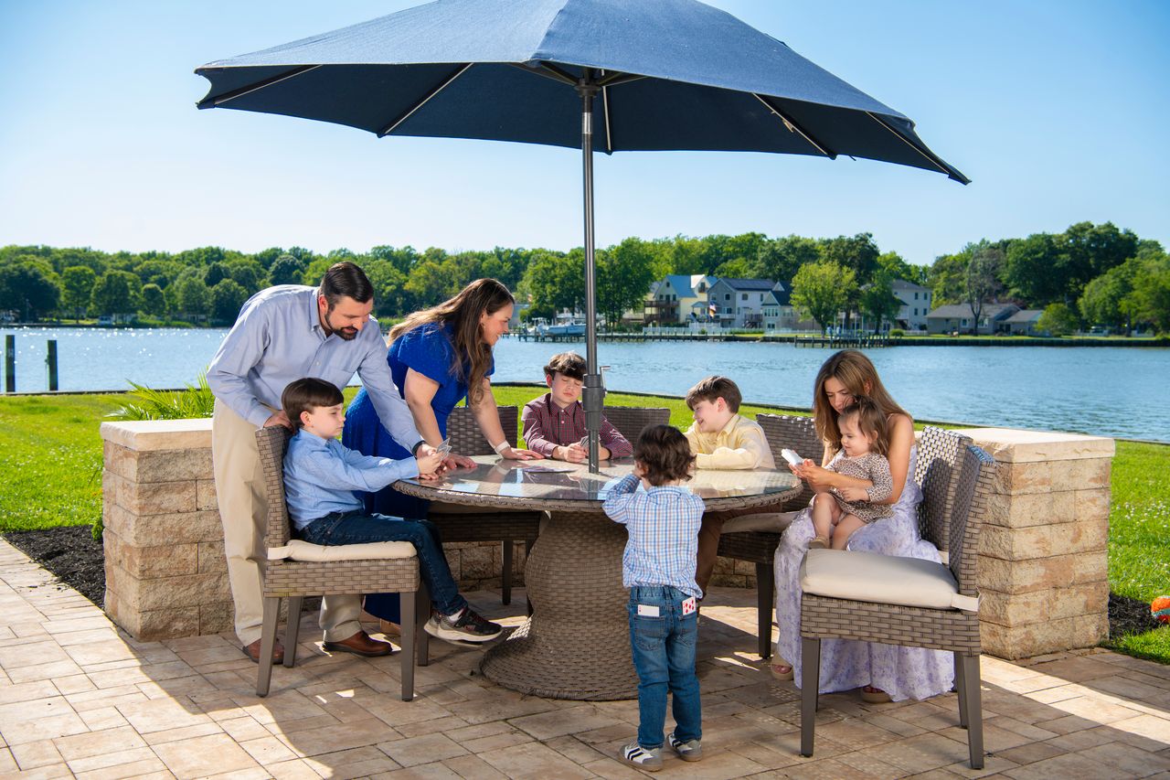 The Nawrocki family together on the Baltimore County waterfront